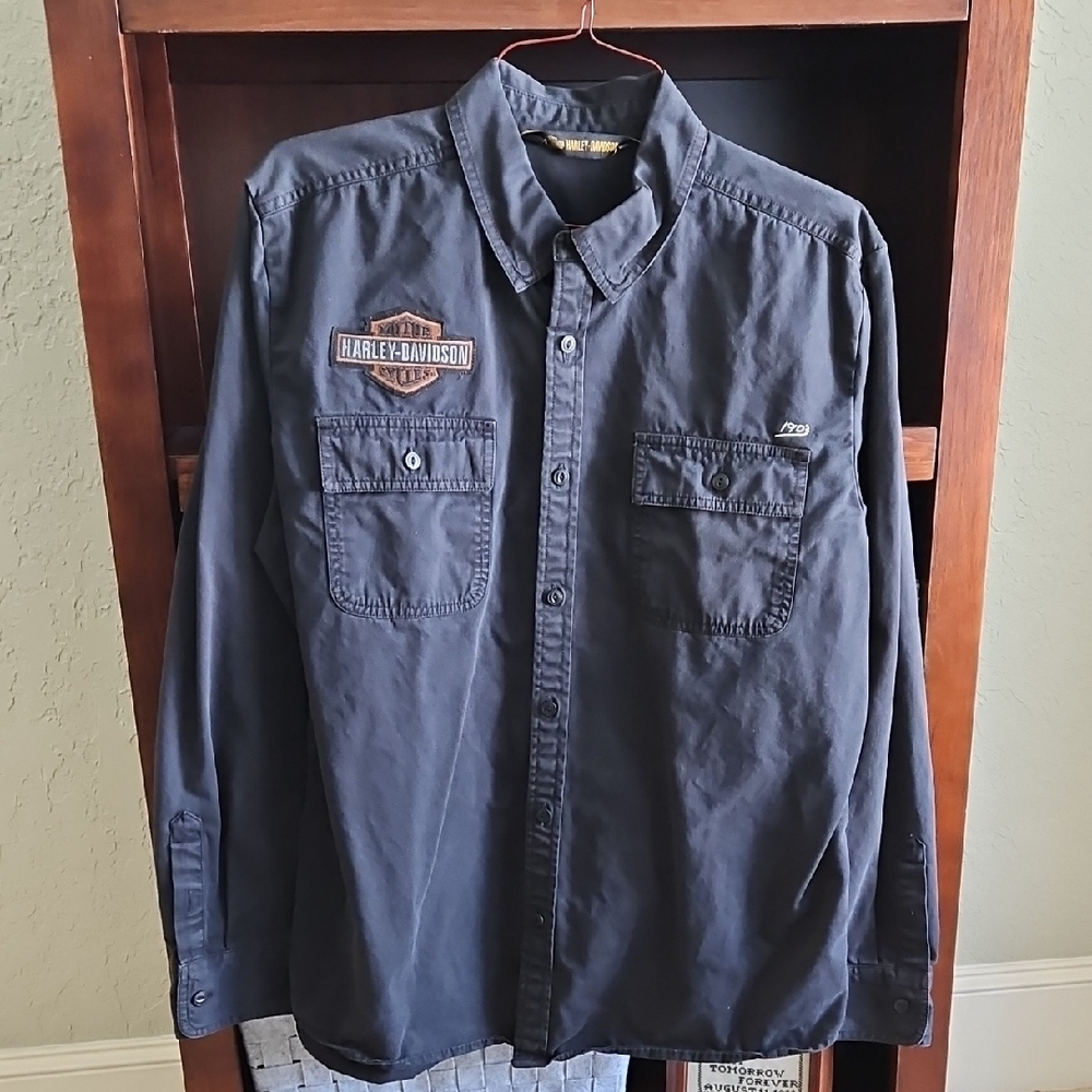 Harley-Davidson Men's Dark Gray Casual Shirt
